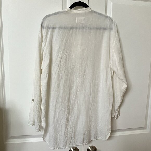 Flax Jeanne Engelhart Shirt Womens Button Linen White Lagenlook Boho - Picture 3 of 7